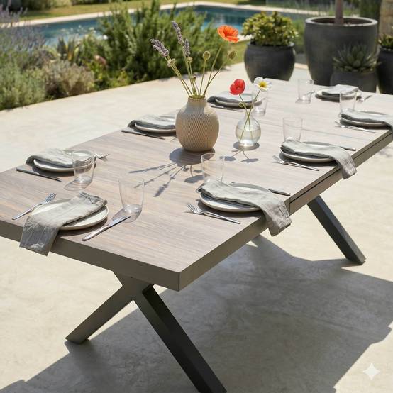 Oviala - Table extensible aluminium et céramique avec 10 chaises Tivoli - Oviala - Image 4