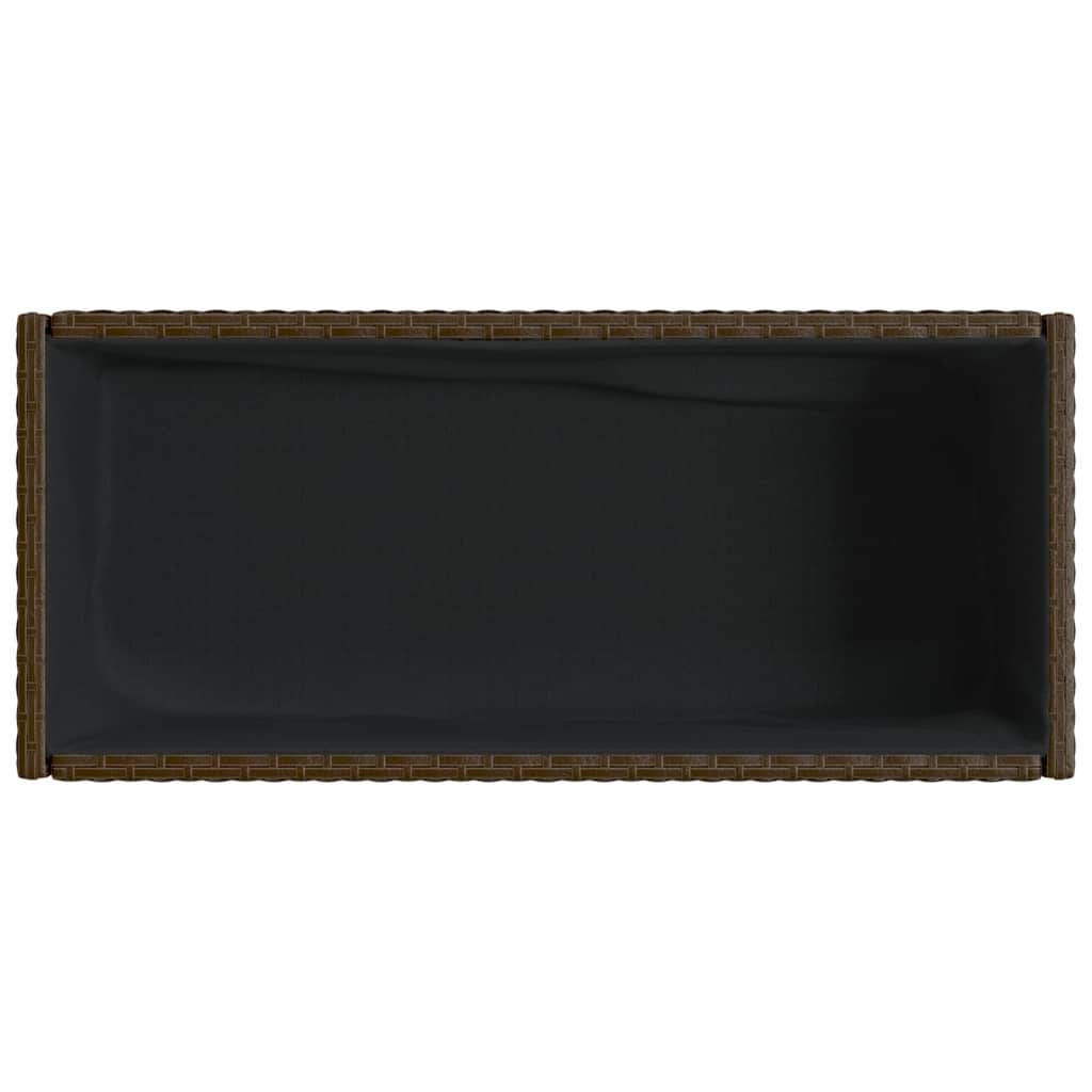 2 pcs Jardinières avec étagère, Bac à fleurs, Pot de fleurs brun 90x40x75 cm résine tressée - Image 9