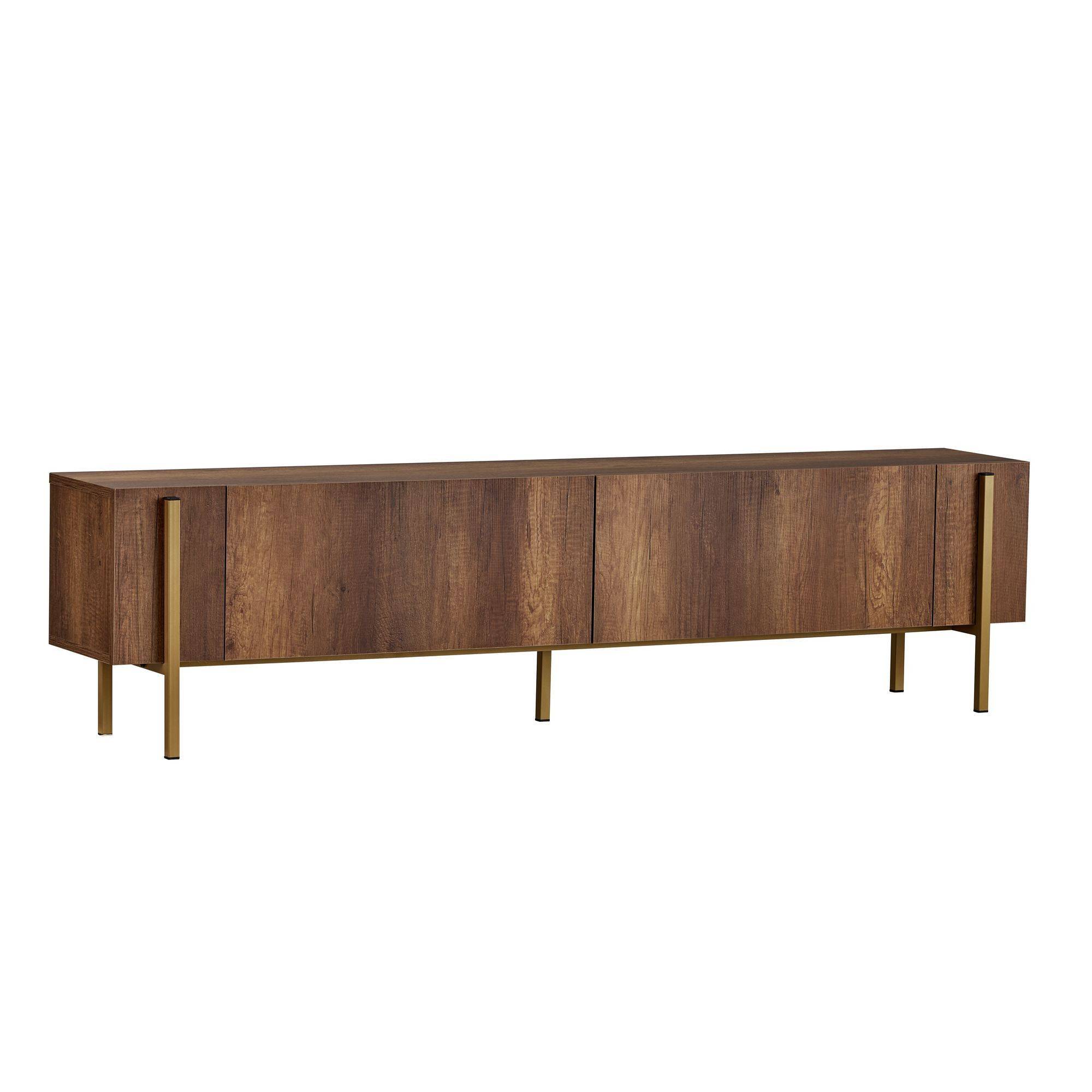 Habitat Et Jardin - Meuble Tv En Bois "nexus" - 180 X 30 X 45 Cm - Noyer Baroque Or -hanah Home - Image 1