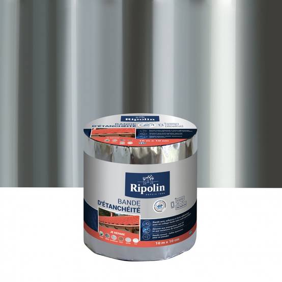 Ripolin - Bande d'étanchéité Adhésive ripolin, 10 m x 10 cm, aluminium - Image 1