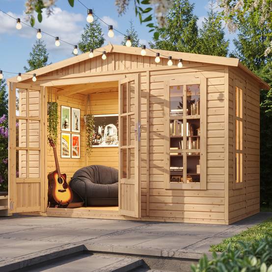 Timbela - Abri de jardin en bois 6 m² / l332xP222xH232cm - Cabanon jardin extérieur avec sol - Chalet de Loisirs - 17 mm d’épaisseur - Timbela M334FB - Image 1