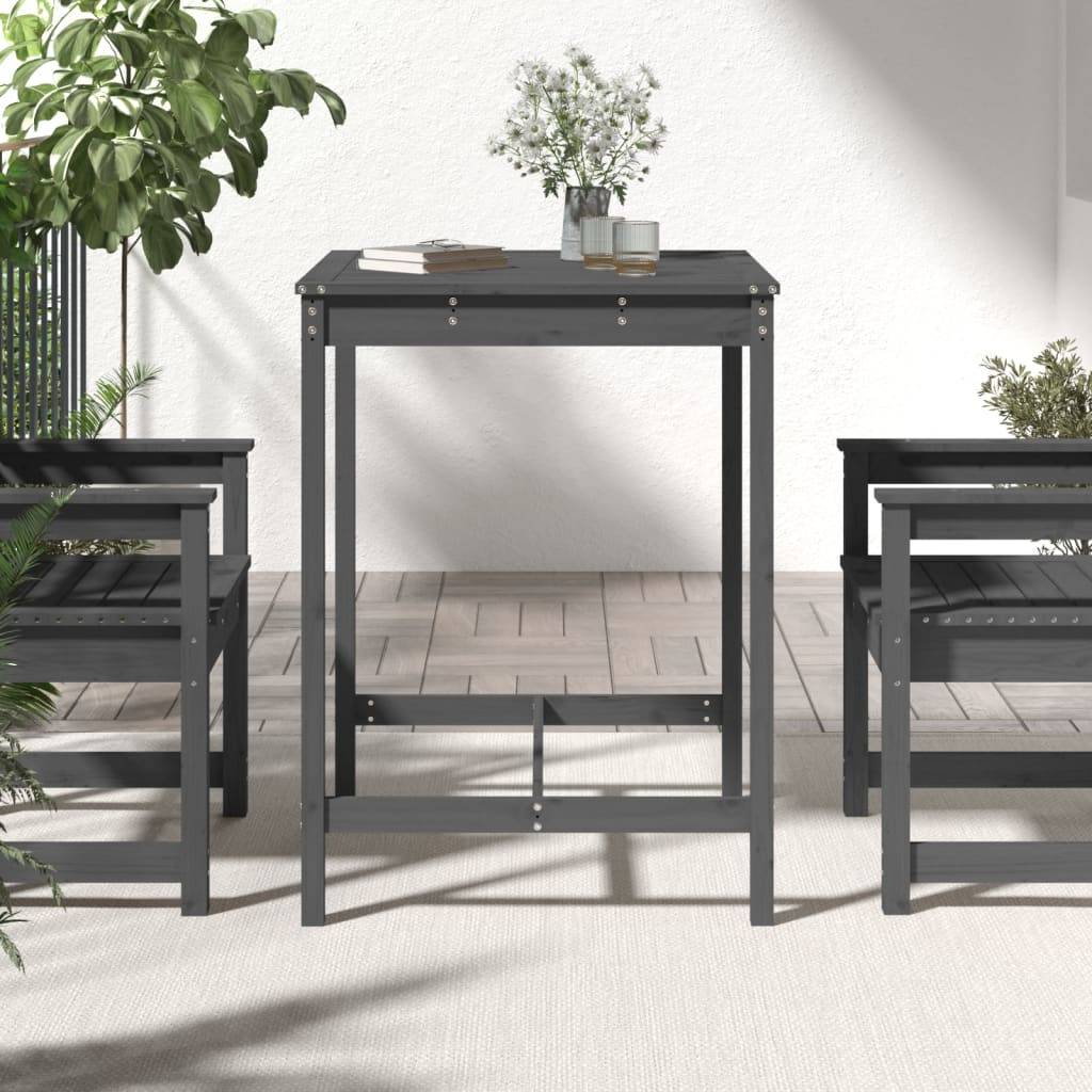 ComfortXL - Table Haute de Jardin Grise 82,5x82,5cm en Bois de Pin, Mange-Debout Stable pour Extérieur – ComfortXL Outdoor Living - Image 3