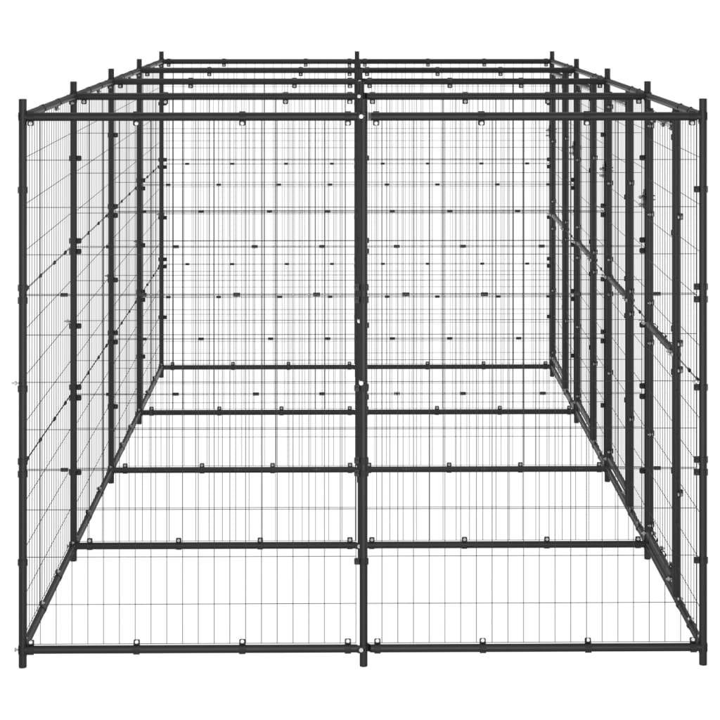 Helloshop26 - Chenil extérieur cage enclos parc animaux chien extérieur acier 9,68 m² - Image 4