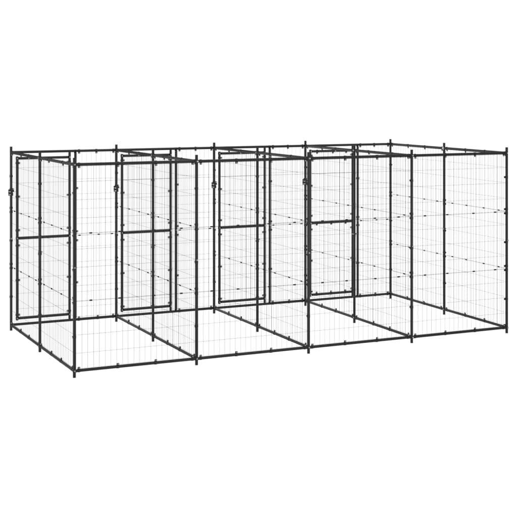 Helloshop26 - Chenil extérieur cage enclos parc animaux chien extérieur acier 9,68 m² - Image 5