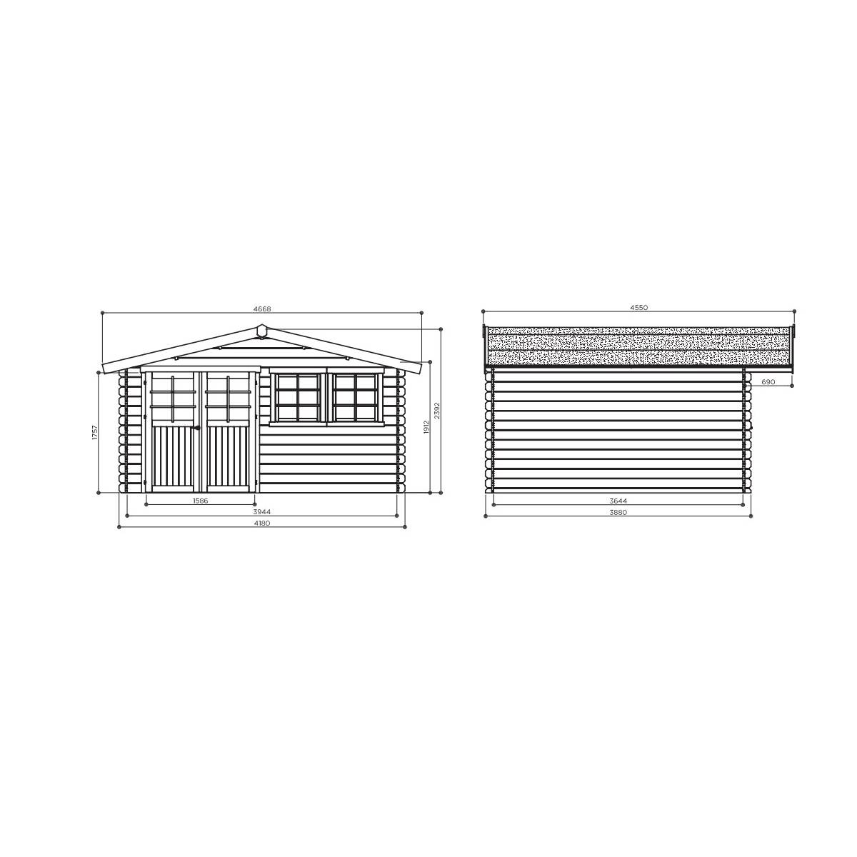Maisonnette de Jardin Visp en Bois de Sapin - Abri de Jardin Solide et Pratique - Image 2