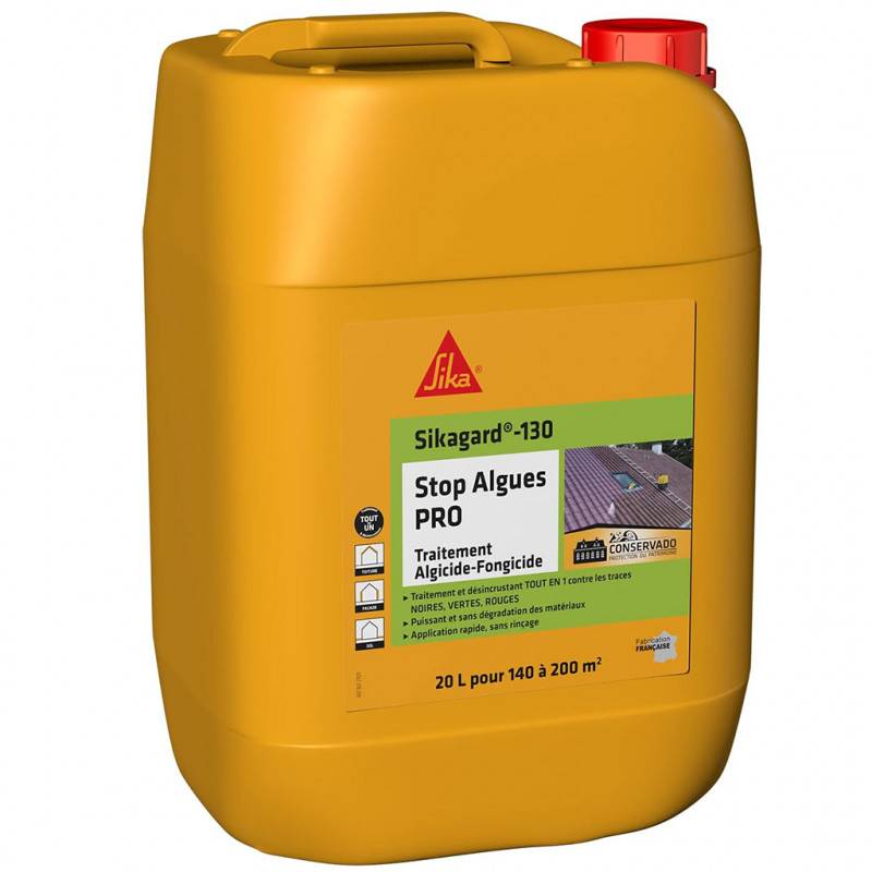 Stop Algues PRO Sikagard-130 - Algicide Fongicide Bidon 20L: toiture, terrasse, extérieur... SIKA - Image 1