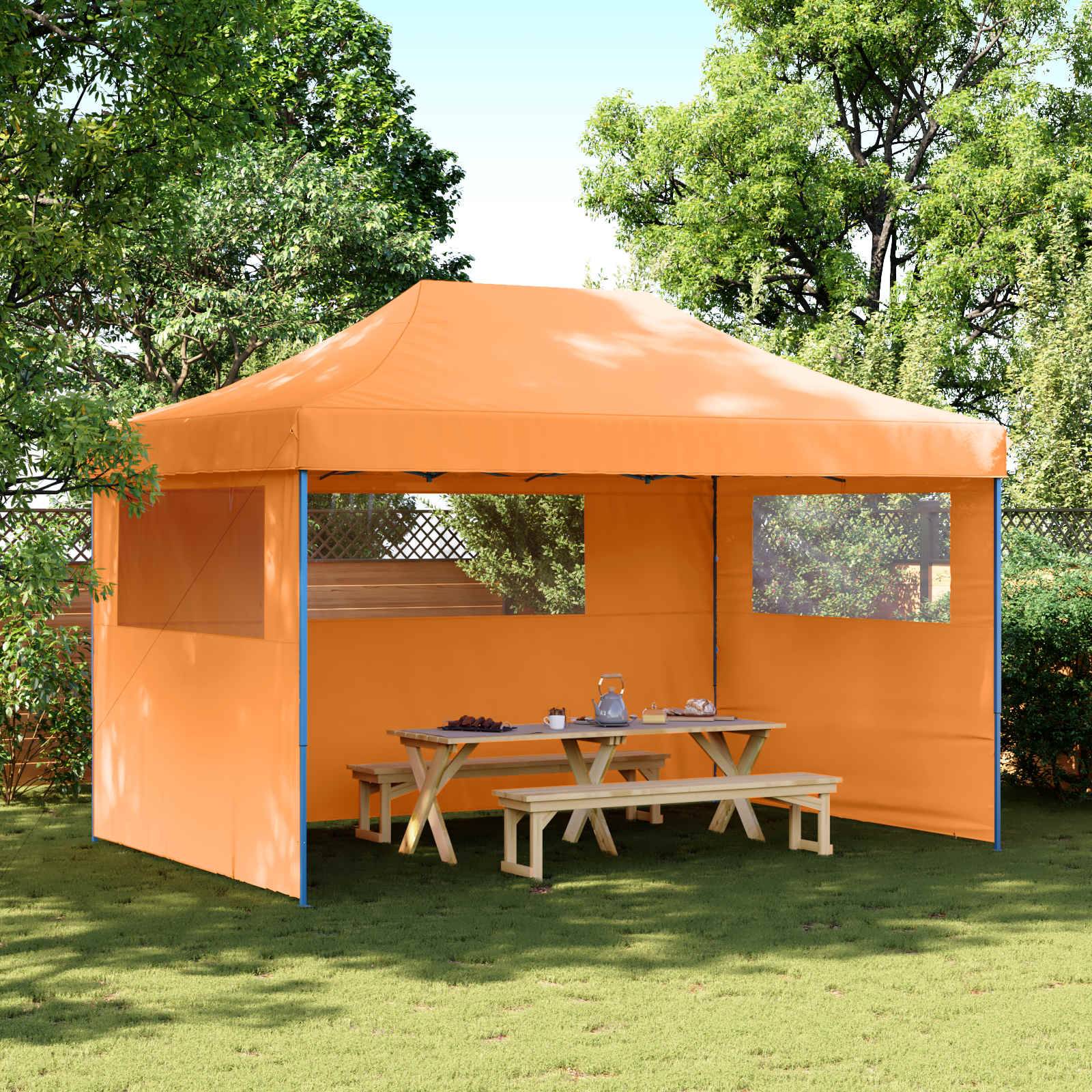 Tente de réception pliable acier et tissu oxford orange et bleu 440 x 292 x 315 cm - PANGIVO - Image 1