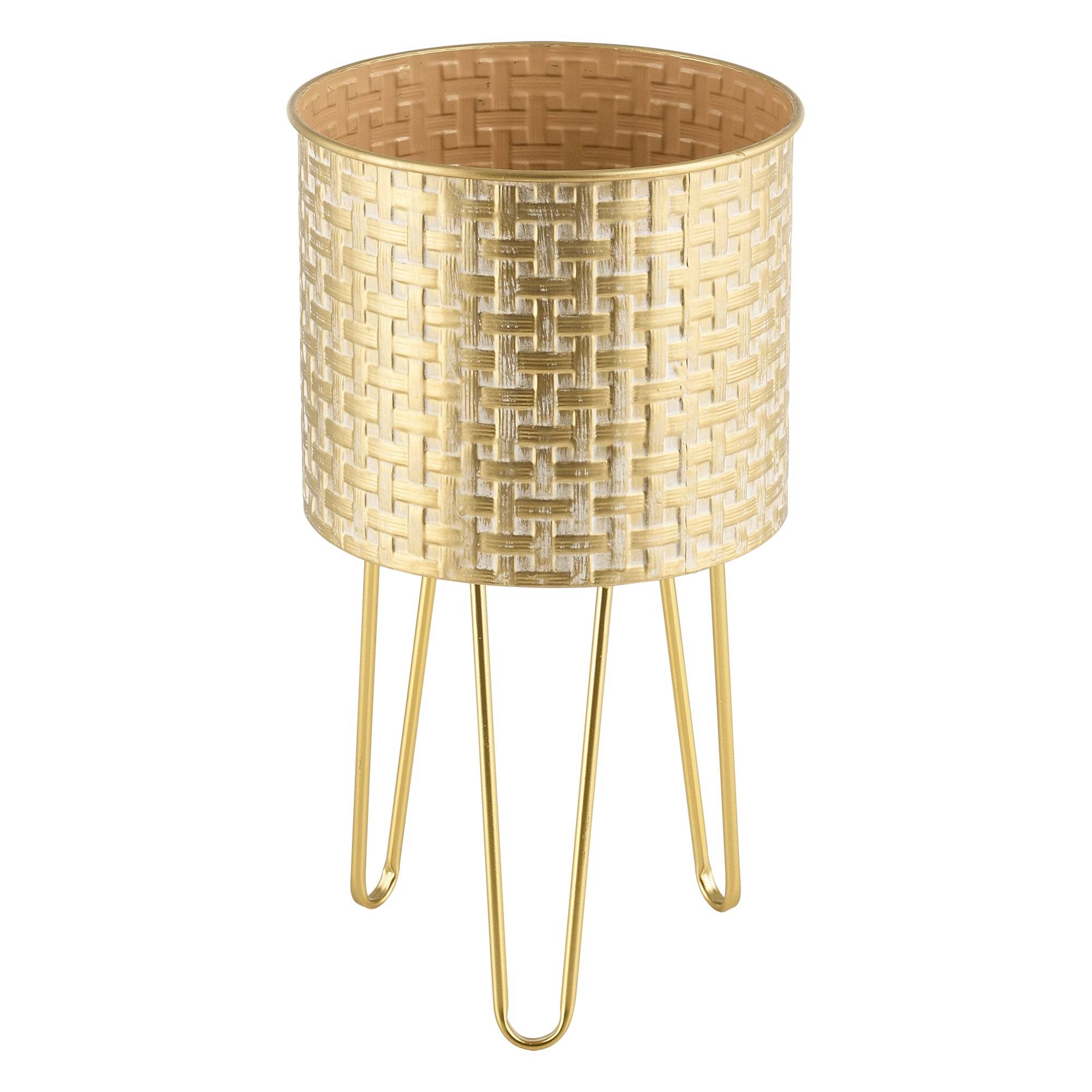 Helloshop26 - Lot de 3 supports de plante métal tailles différentes laiton - Image 3