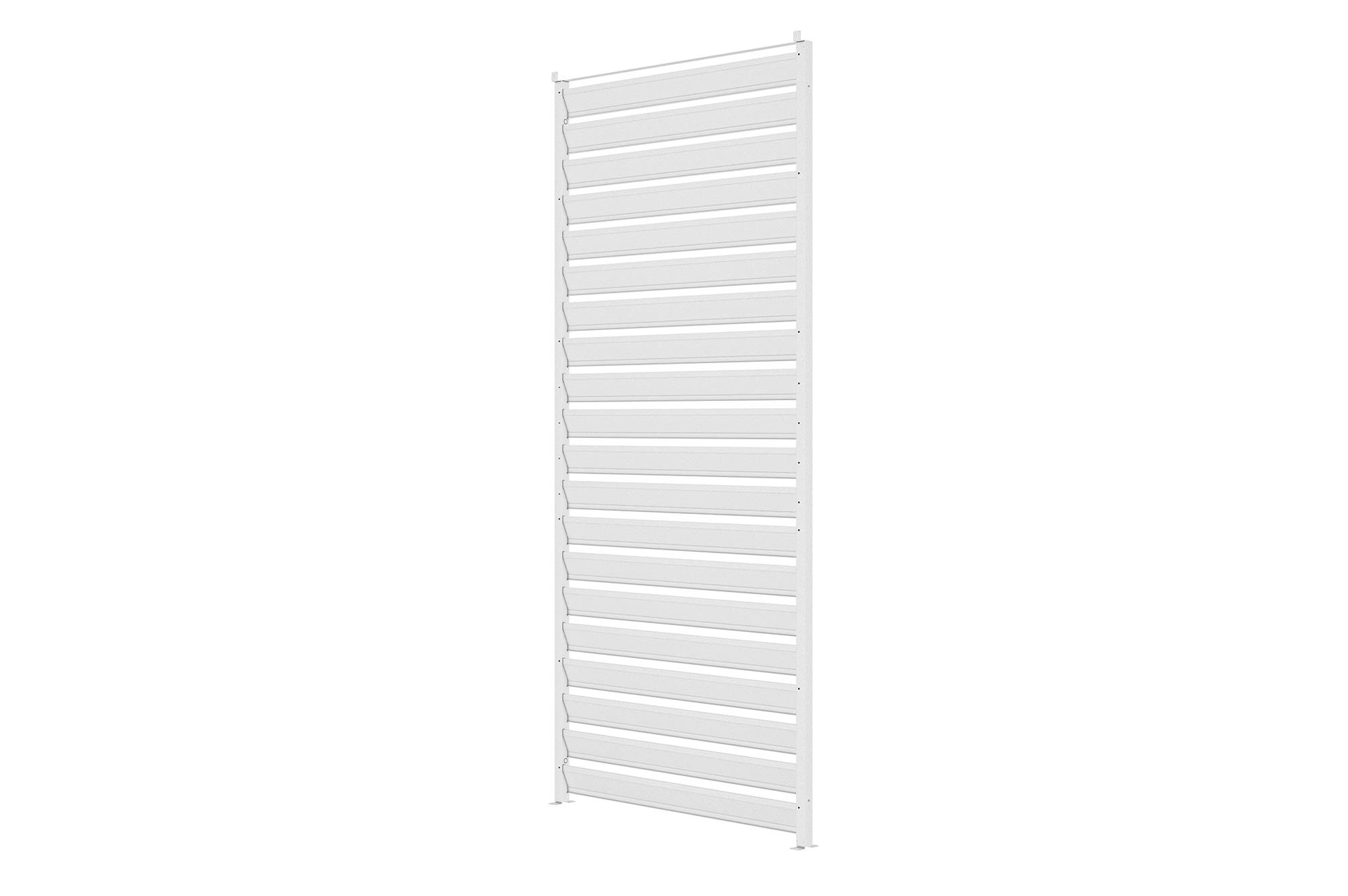 Cazeboo Pergola bioclimatique autoportée 3x3 m PIANA aluminium blanc avec 2 persiennes brise-vue - Image 4