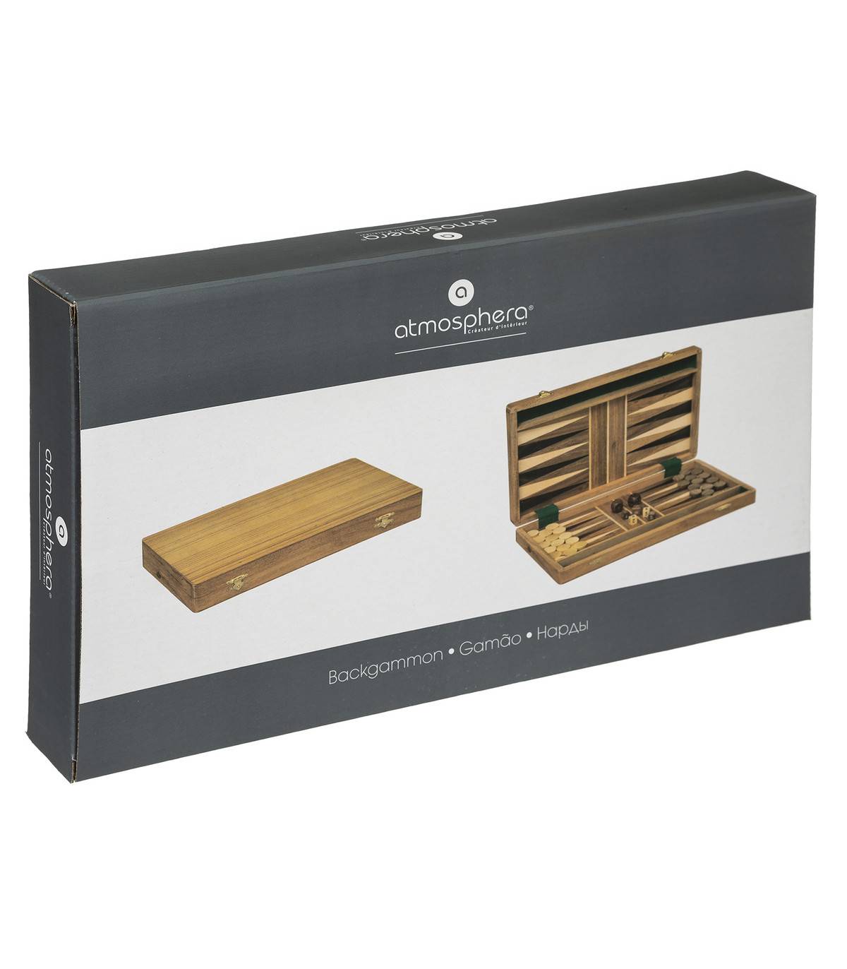Atmosphera - Objet déco Jeu de Backgammon en Bois d'Acacia 36 x 41 cm - Image 2