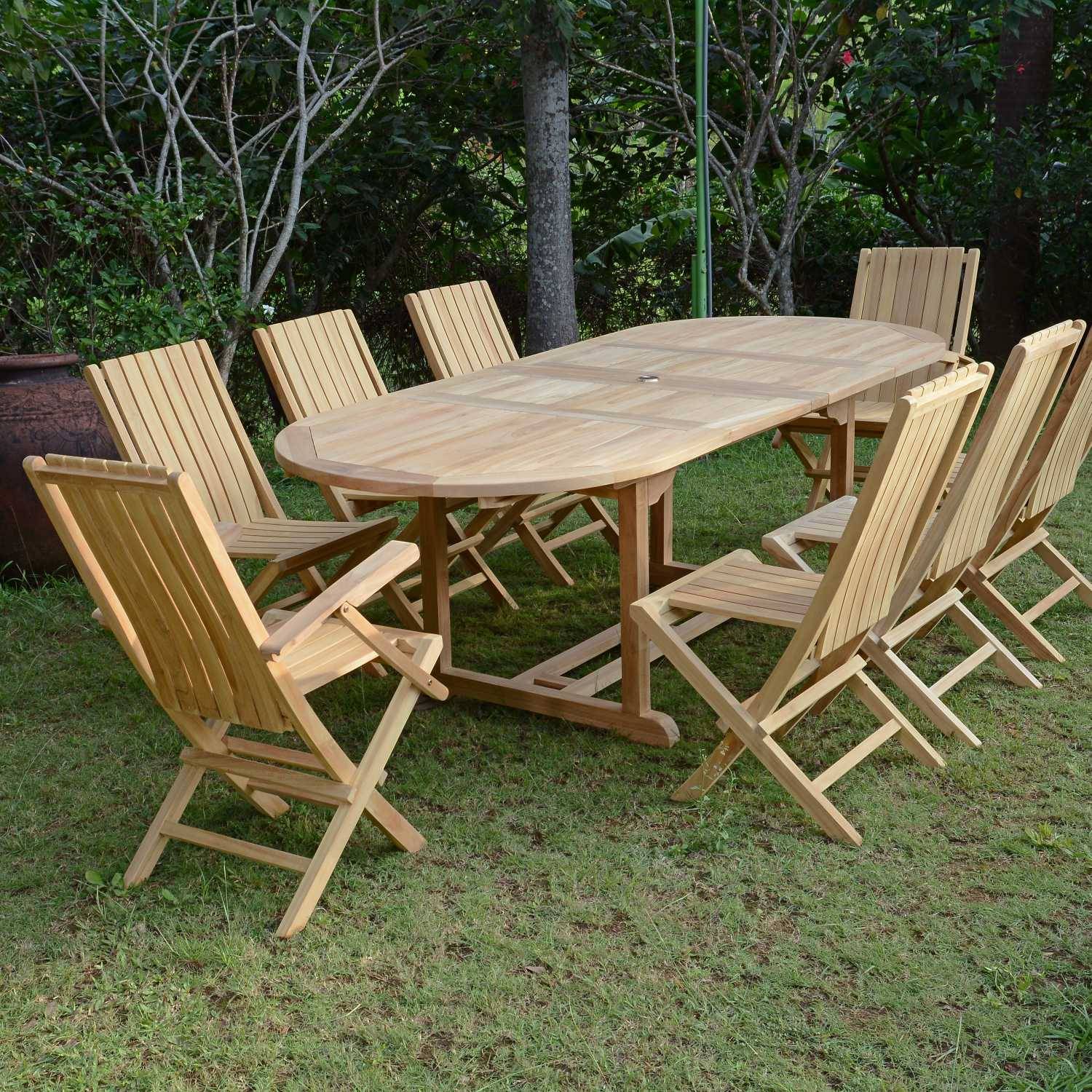Salon de jardin en teck massif Fuji, 8 places - TECK'Attitude - Image 2