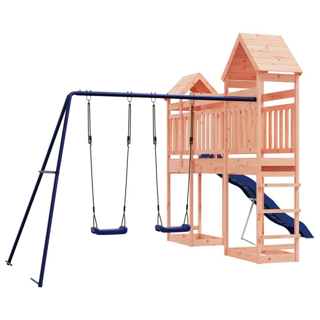 Helloshop26 - Aire de jeux d'extérieur balançoires toboggan portiques robuste jeux jardin 492 x 358 x 238 cm bois massif de douglas - Image 1