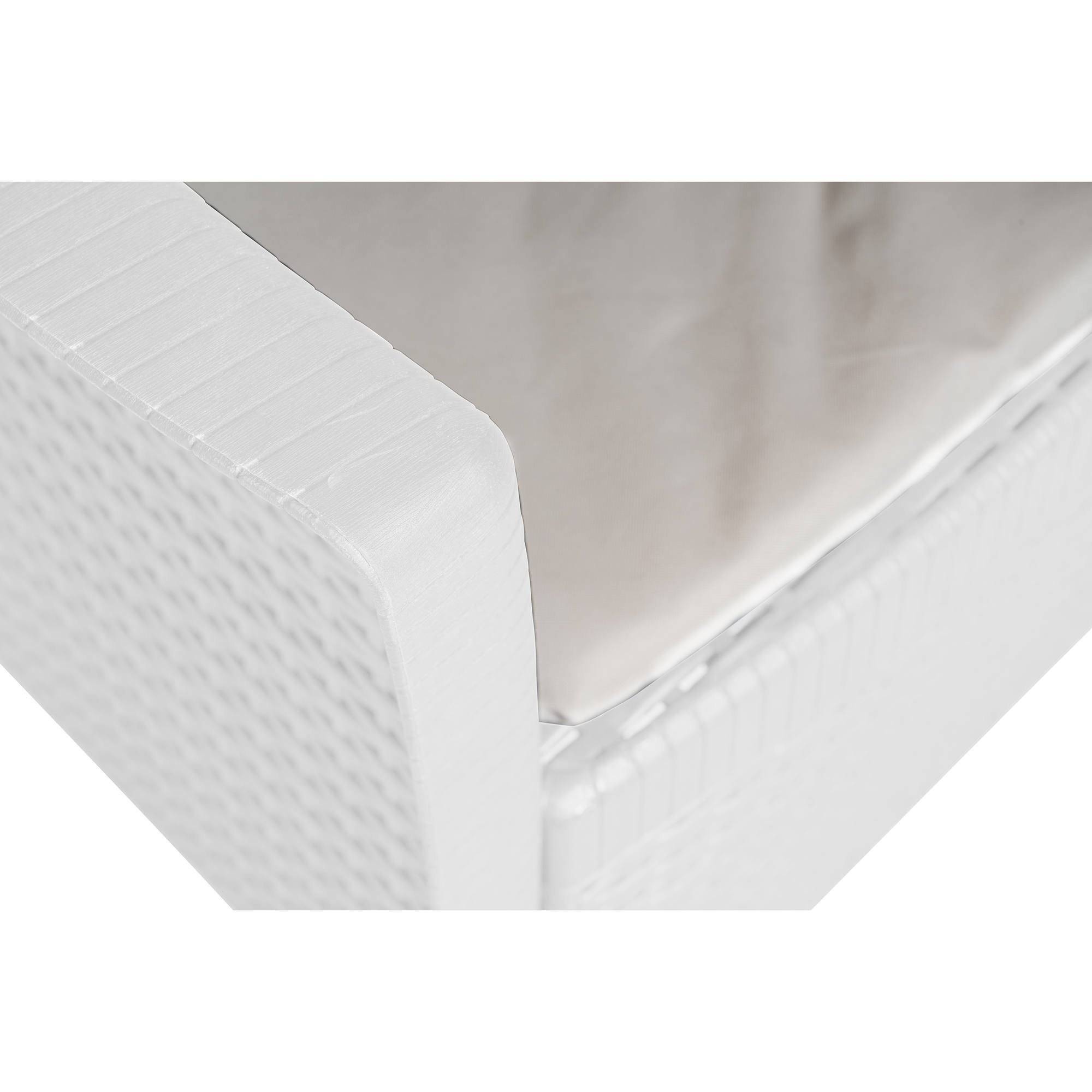 Dmora - Chaise d'extérieur Dboatti, Siège de jardin, Fauteuil d'extérieur effet rotin, 100% Made in Italy, 60x58h89 cm, Blanc - Dmora - Image 5