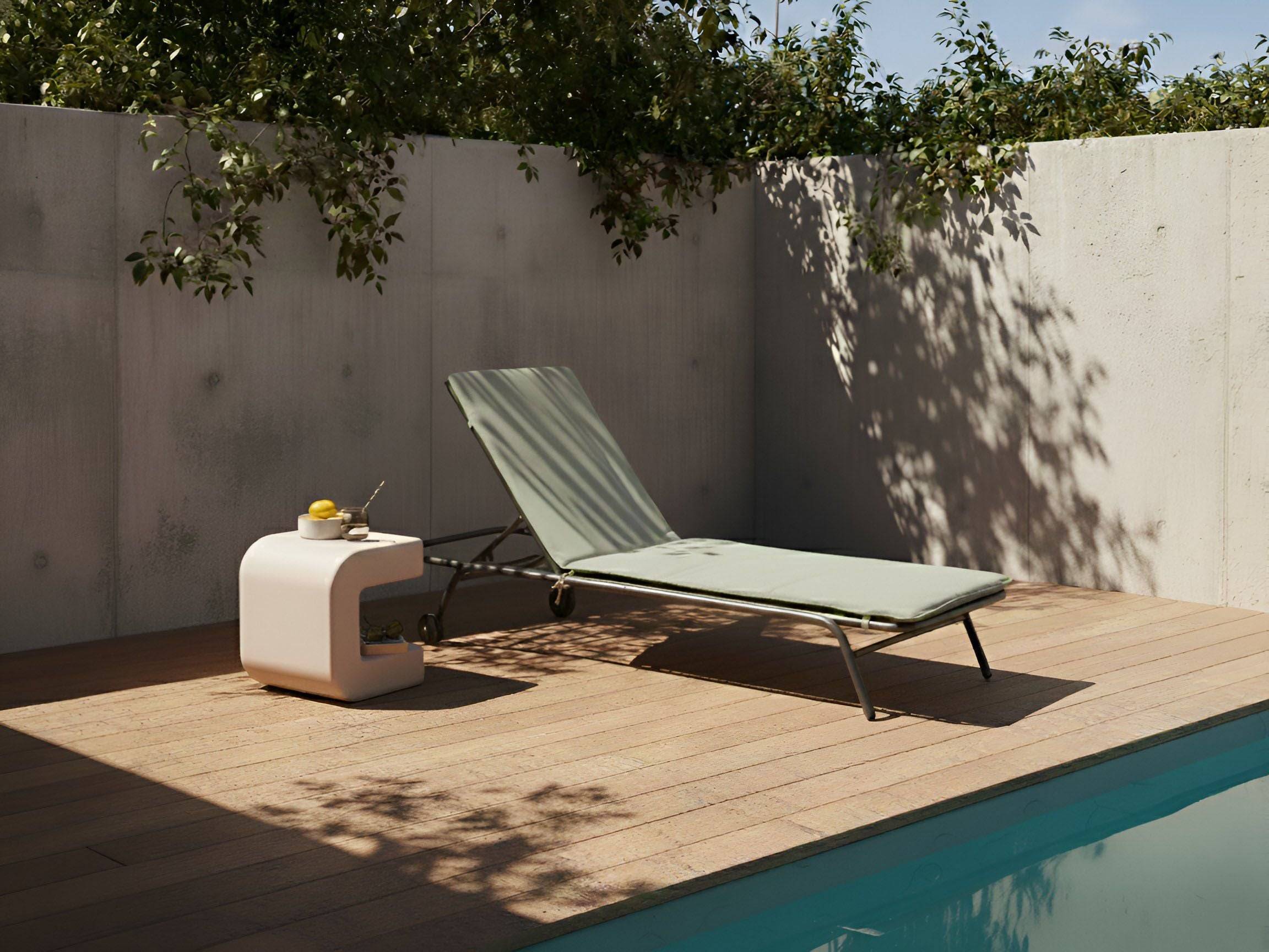Beliani - Chaise longue Acier Vert VOLTERRA - 75x168x93- Beliani - Image 1