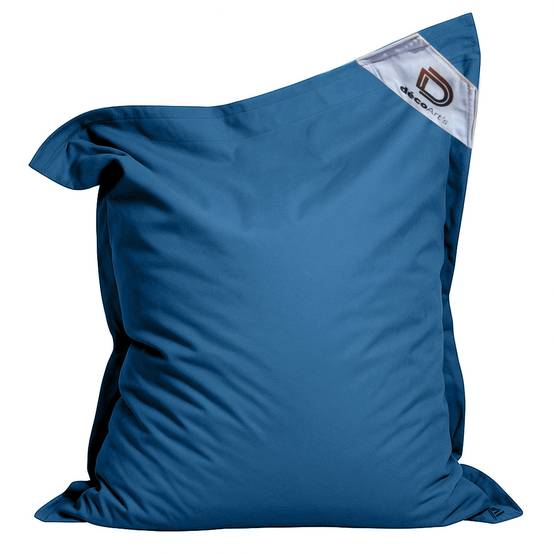 Pouf XXL intérieur extérieur déhoussable en tissu bleu 140x180cm - Déco arts - Image 1