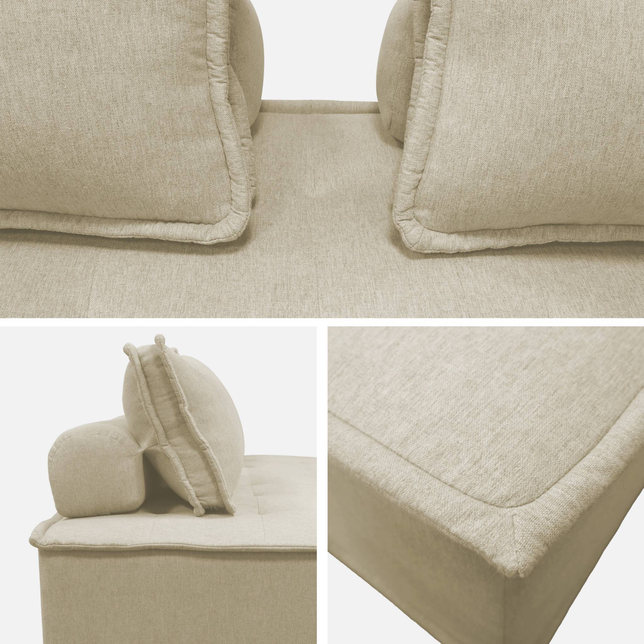 Chauffeuse 2 places pour canapé modulable tissu capitonné beige | sweeek - Image 6