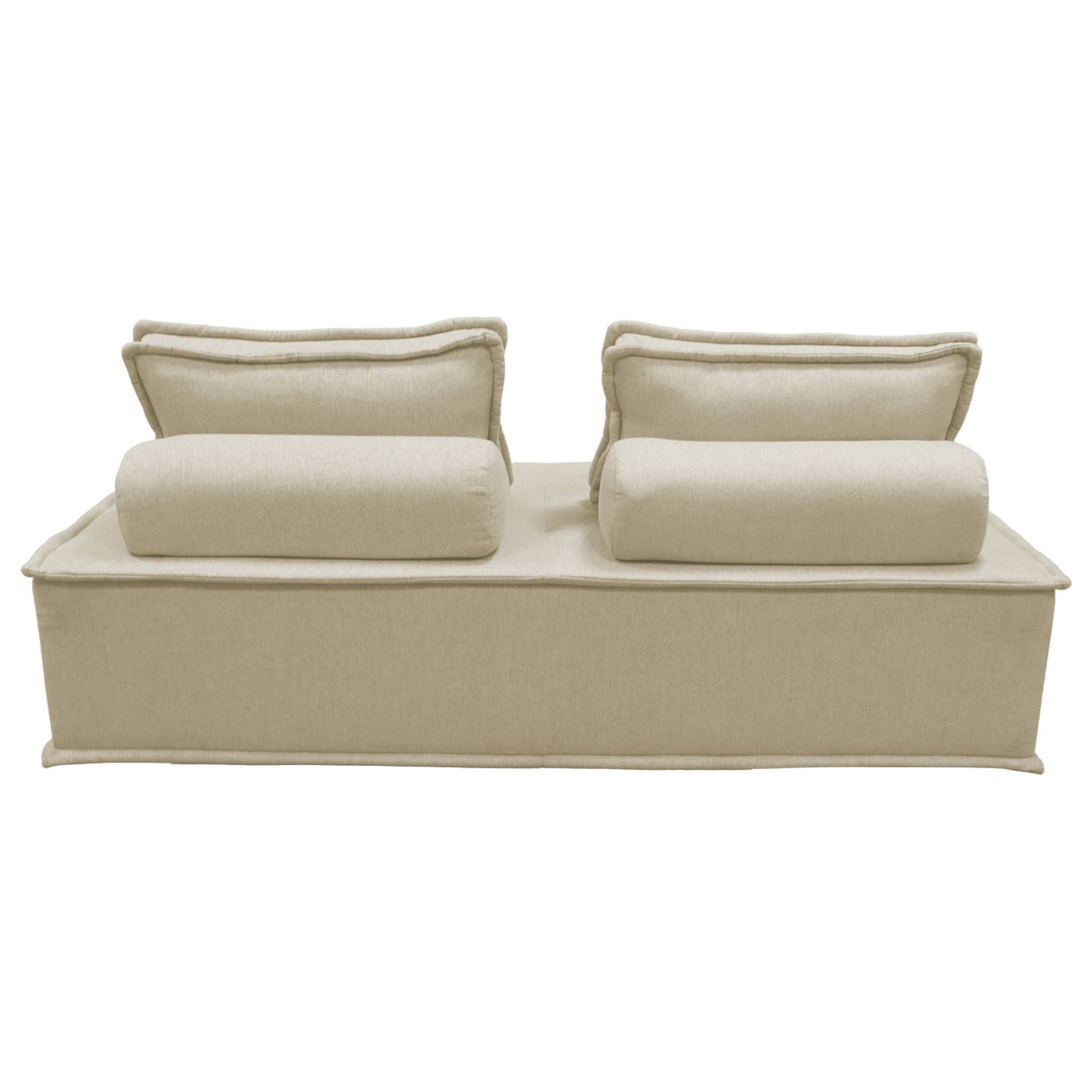 Chauffeuse 2 places pour canapé modulable tissu capitonné beige | sweeek - Image 5
