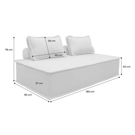 Chauffeuse 2 places pour canapé modulable tissu capitonné beige | sweeek - Image 4
