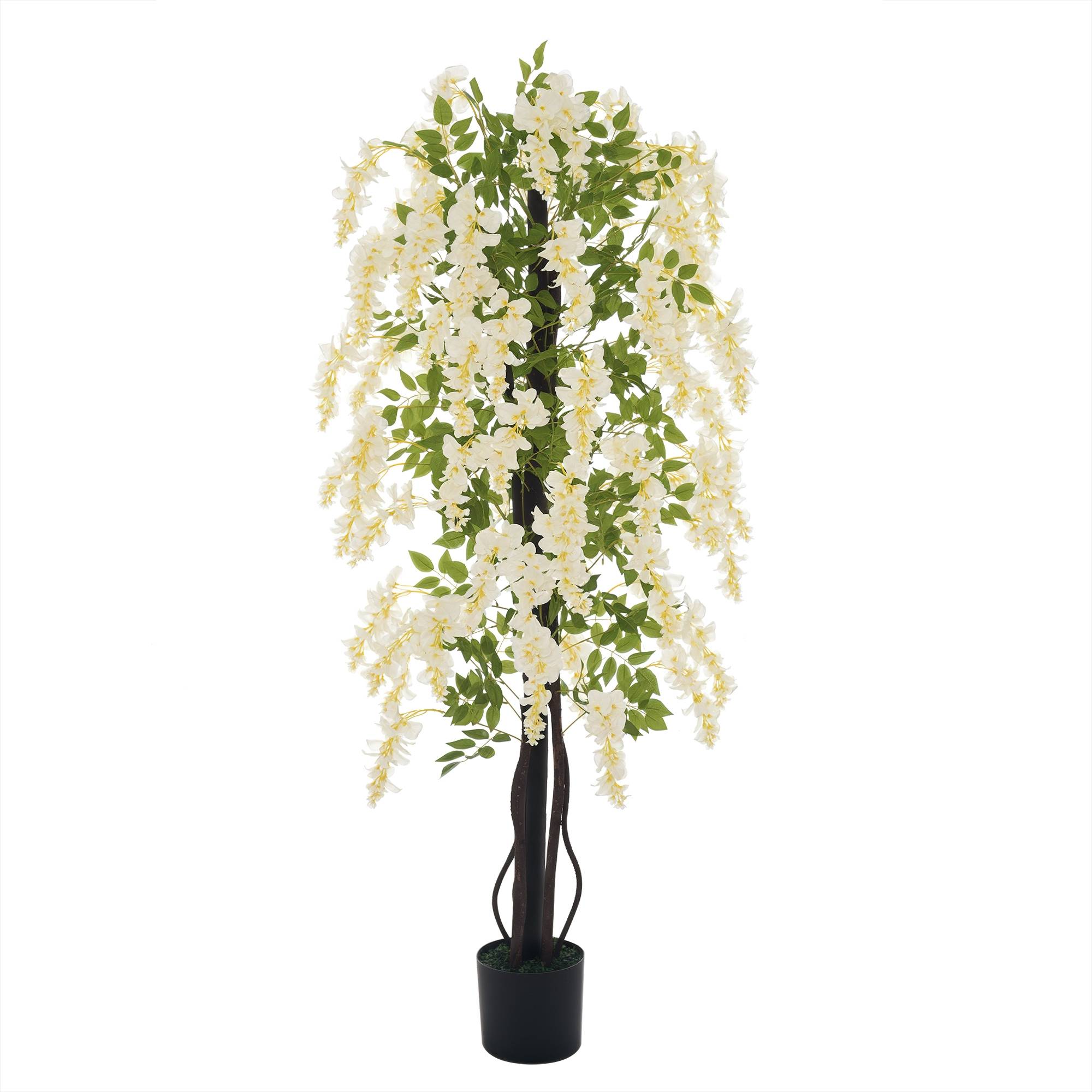 Grandes glycines artificielles 165 cm, plante artificielle, fleurs artificielles en pot, faux plante réaliste, bureau salon chambre - Image 1