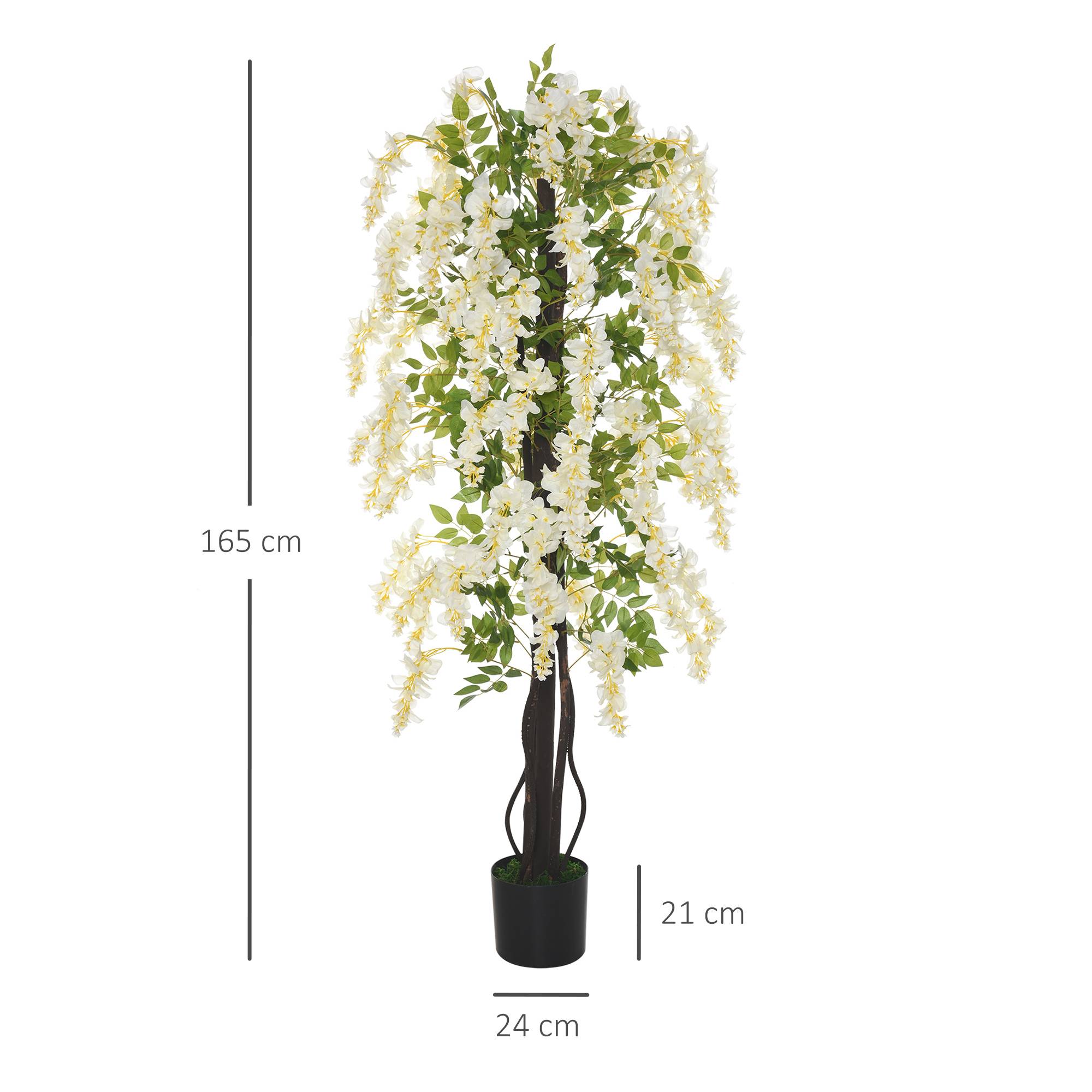 Grandes glycines artificielles 165 cm, plante artificielle, fleurs artificielles en pot, faux plante réaliste, bureau salon chambre - Image 5