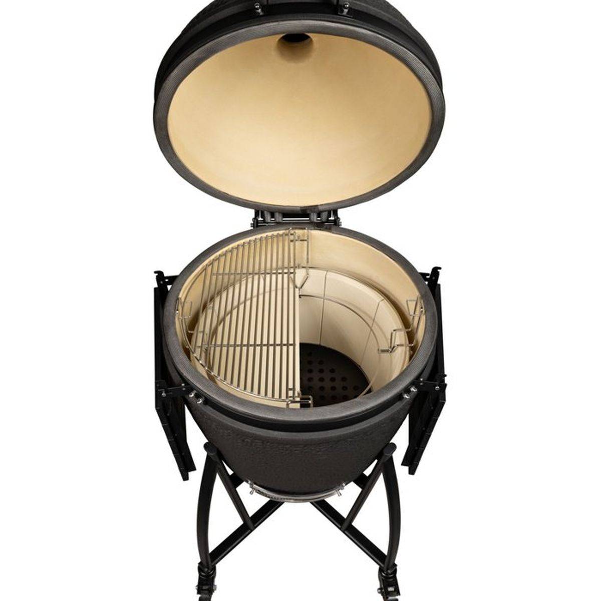 Barbecue kamado en charbon Prime XL 56 cm noir mat, 2 positions de grille - Grill Guru - Image 5