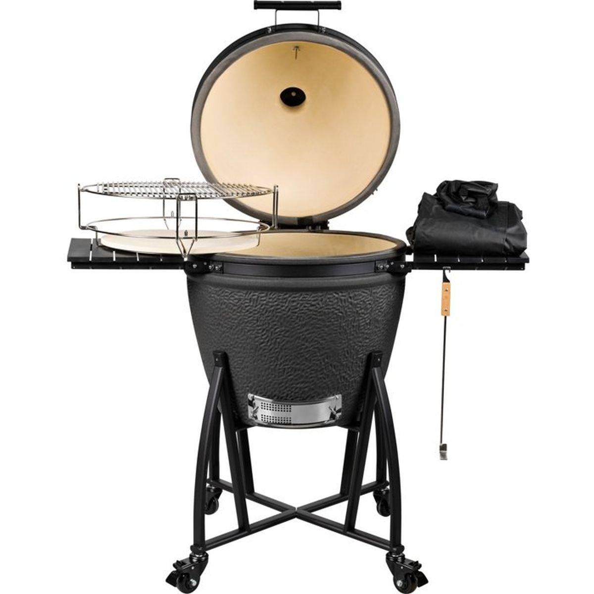 Barbecue kamado en charbon Prime XL 56 cm noir mat, 2 positions de grille - Grill Guru - Image 4