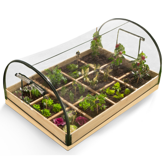 Kit complet 3 bacs modulables carrés potager et serre à tomates + treillis + housse - Image 3