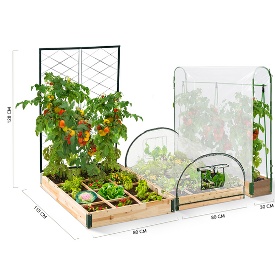 Kit complet 3 bacs modulables carrés potager et serre à tomates + treillis + housse - Image 6