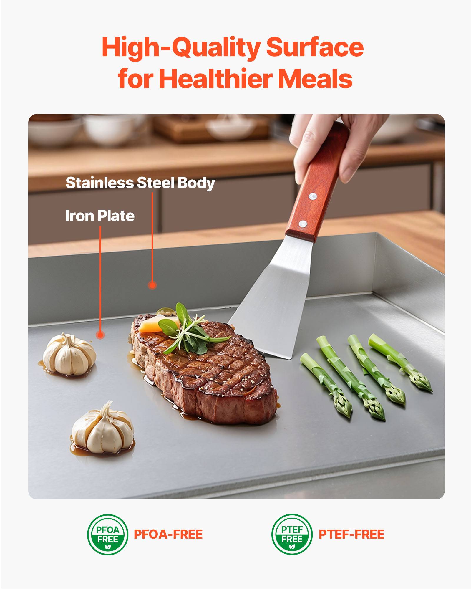 Vevor - VEVOR Plancha Électrique Plaque à Snacker Commerciale 535 x 300 mm 3200 W - Image 5