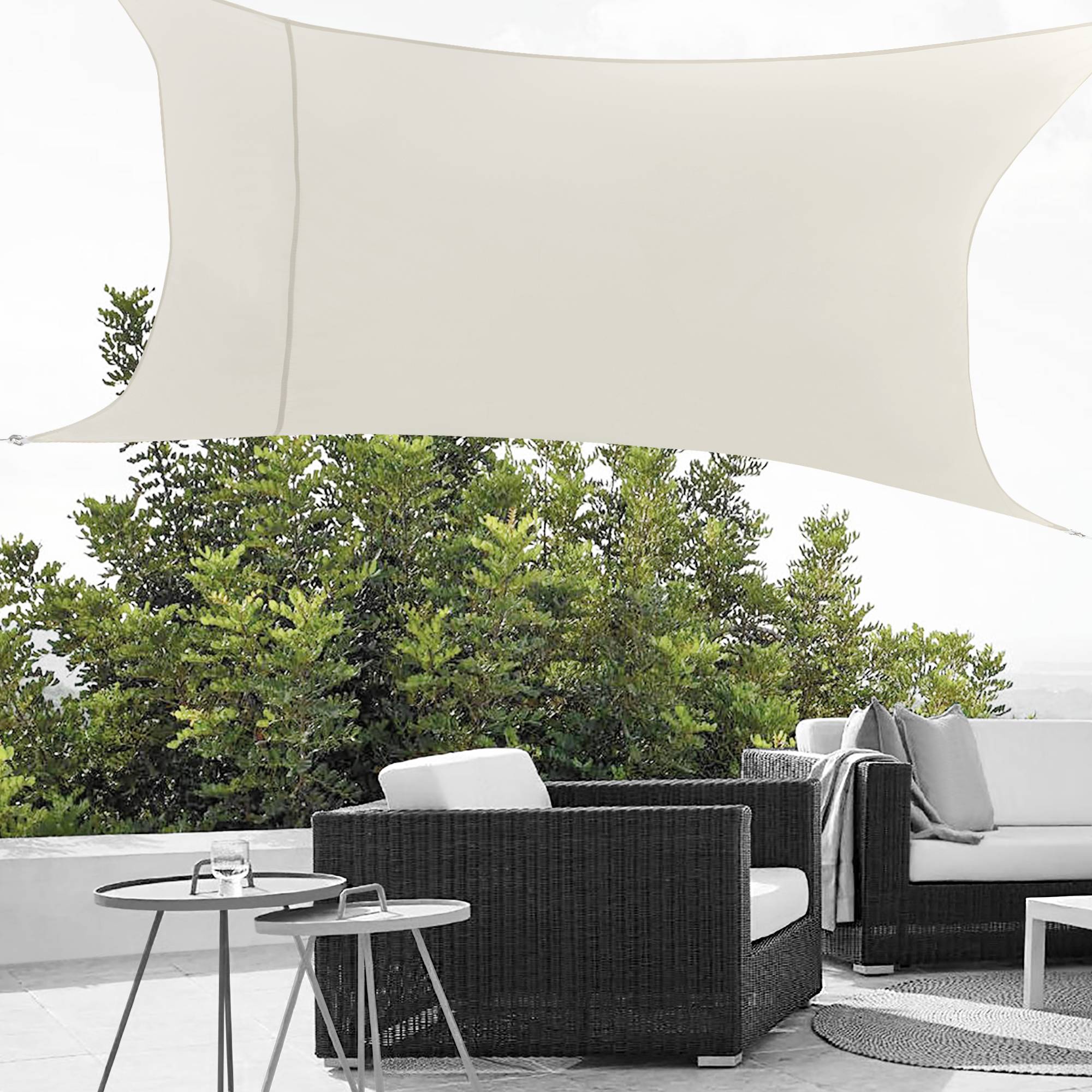 Voile d'Ombrage Lerma Rectangulaire Beige 4 x 6 m [en.casa] - Image 6