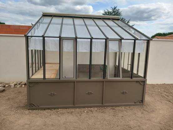 Serre en verre à l'ancienne - Hortense Soubassement - Aluminium - 5m² - mars rouille - L'atelier Des Serres - Image 4