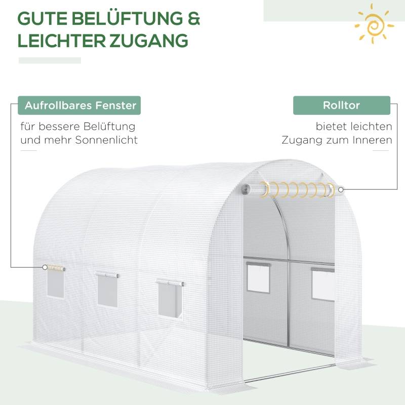 Bâche Serre Remplacement PE Jardin Protection 300x200x200cm Blanc - ComfortXL Outdoor Living - Image 4