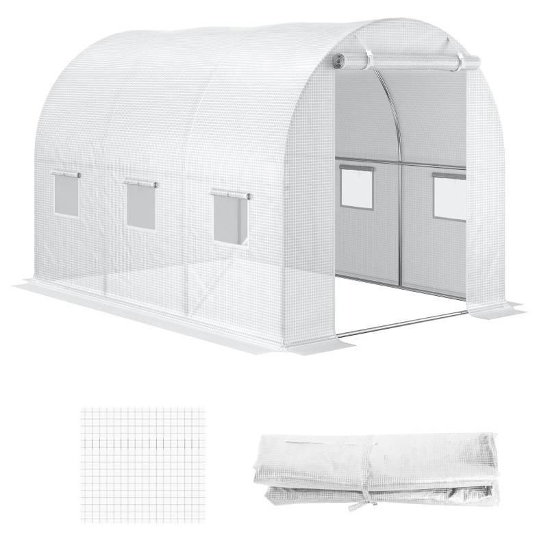Bâche Serre Remplacement PE Jardin Protection 300x200x200cm Blanc - ComfortXL Outdoor Living - Image 2