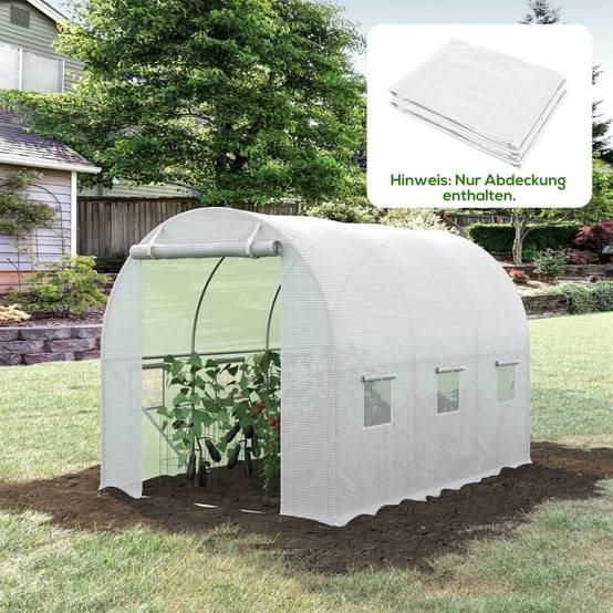 Bâche Serre Remplacement PE Jardin Protection 300x200x200cm Blanc - ComfortXL Outdoor Living - Image 1
