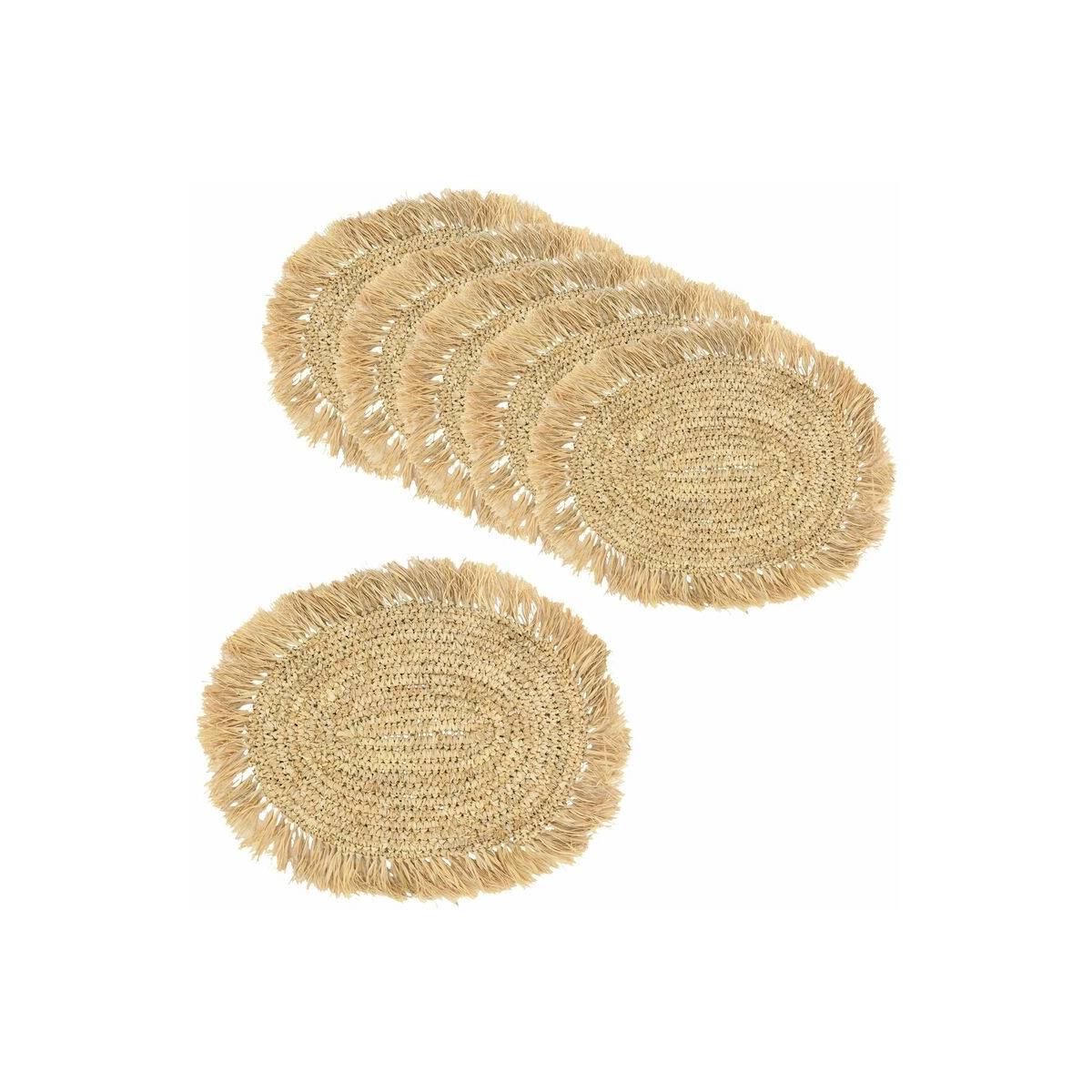 Aubry Gaspard - Set de table en raphia (Lot de 6) Ovale - Image 1