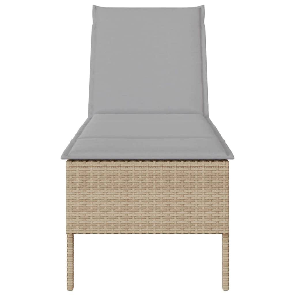 Vidaxl - Transat avec coussin beige 55x200x44cm résine tressée vidaXL 4104103 - Image 6