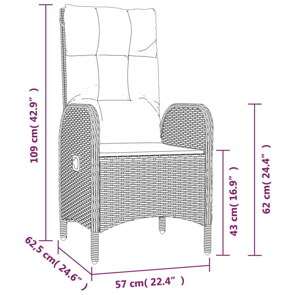 Chaise bois composite 2 places polyester gris  57 x 62,5 x 109 cm  - Prolenta premium  p3150.5 - Image 9