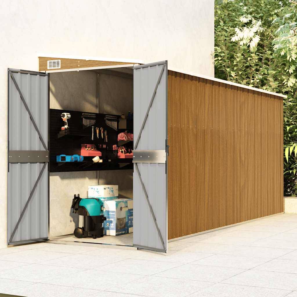 Vidaxl - Abri de jardin mural marron 118 x 382 x 178 cm Acier galvanisé vidaXL 316232