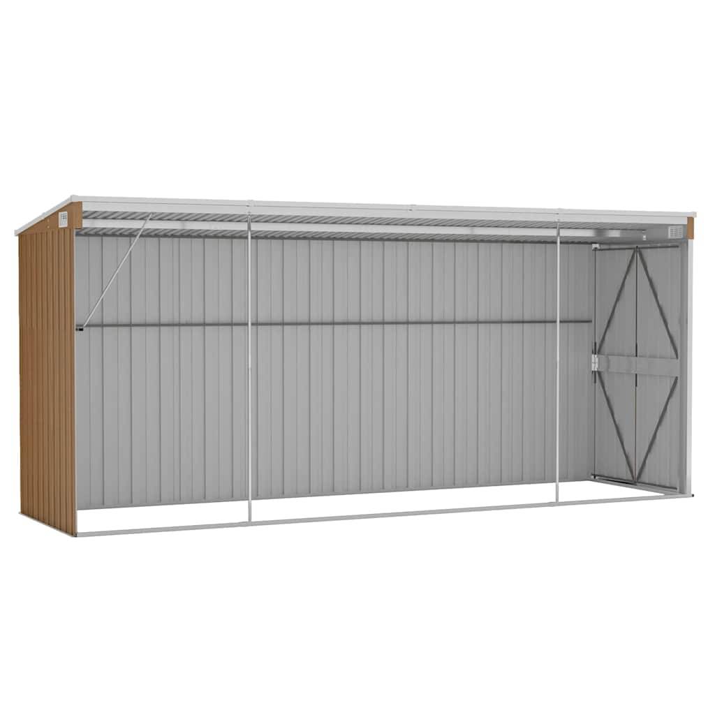 Vidaxl - Abri de jardin mural marron 118 x 382 x 178 cm Acier galvanisé vidaXL 316232 - Image 7