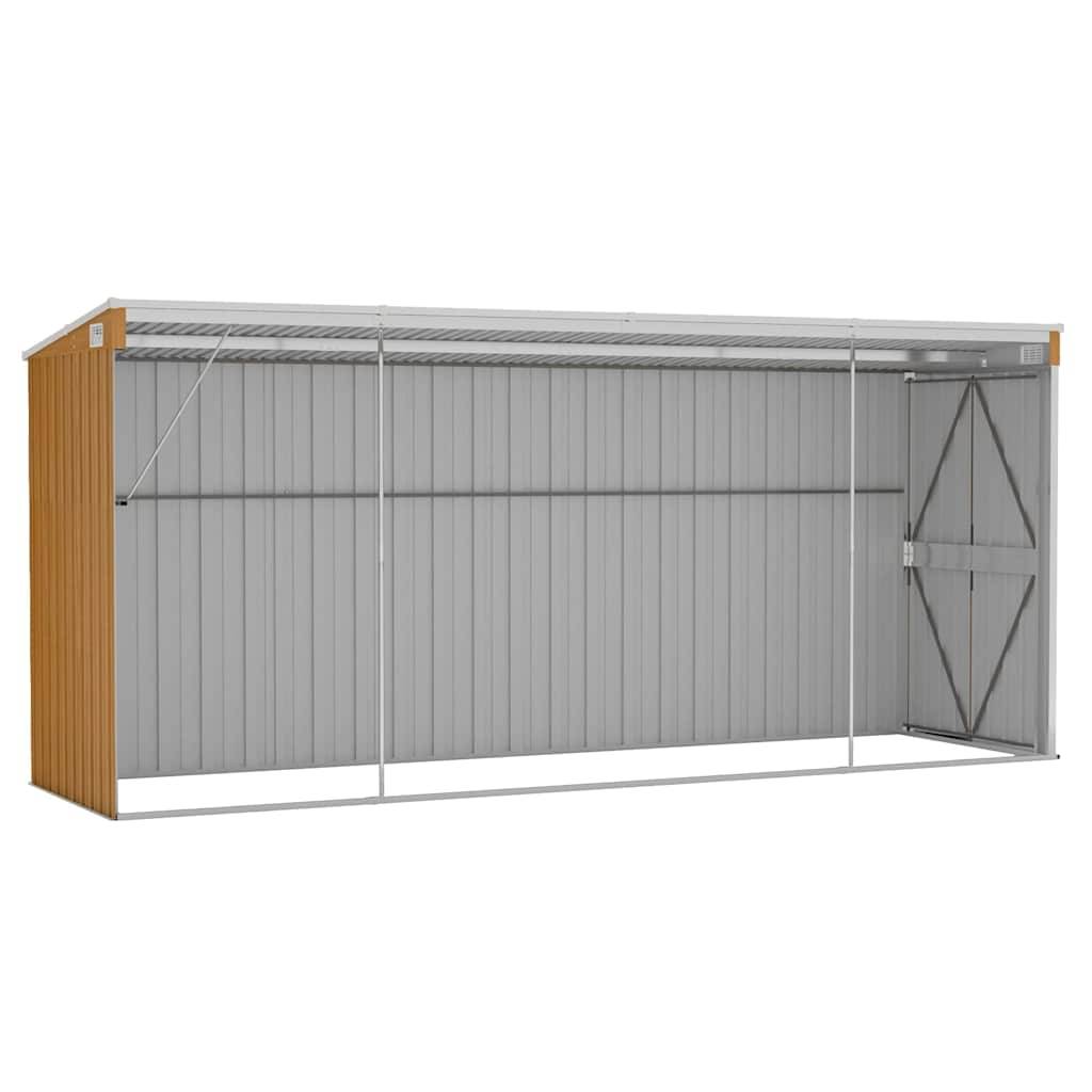 Vidaxl - Abri de jardin mural marron 118 x 382 x 178 cm Acier galvanisé 4.5m² vidaXL 316232 - Image 7