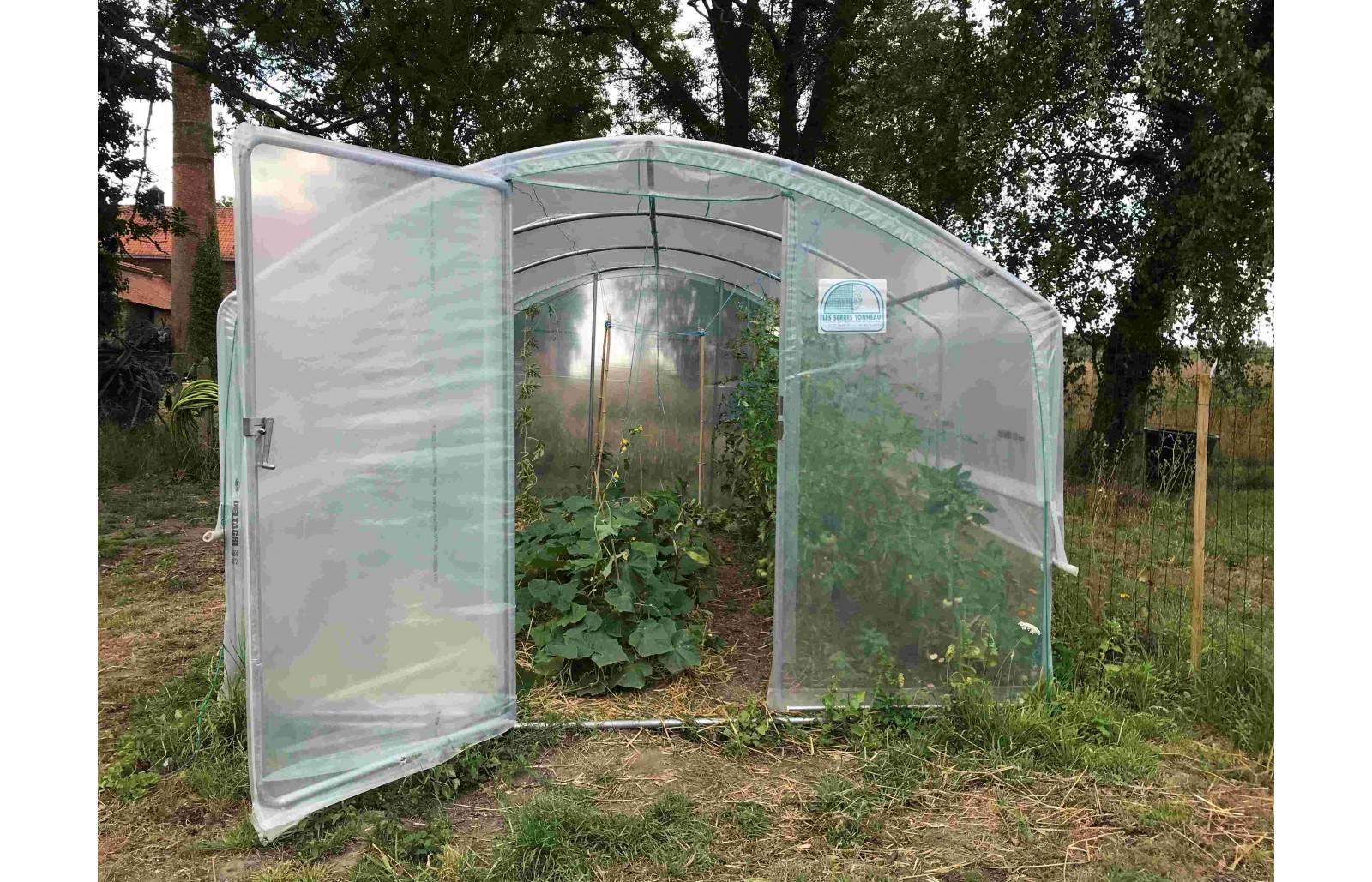 Serre tunnel de jardin - 13,5m² - 3 x 4,5 m - pieds droits - aérations latérales - 4 saisons - LES SERRES TONNEAU - Image 8
