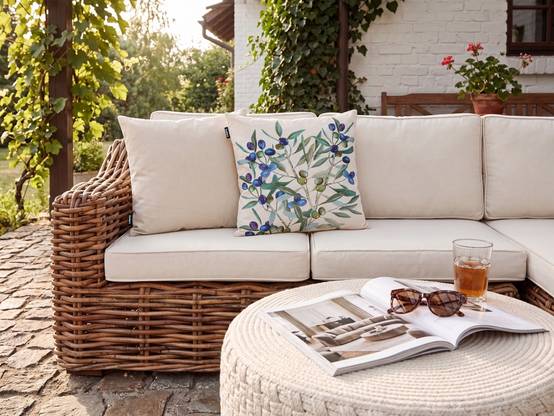Beliani - Coussin d'extérieur Polyester Beige clair ALOYSIA - 45x45x10- Beliani - Image 1