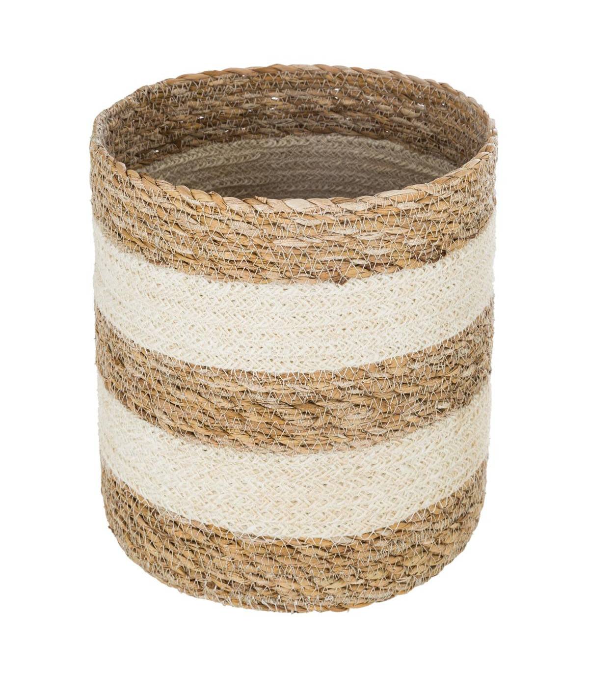 Set de 4 Paniers de rangement en Jute et Seagrass blanc et naturel - Image 2