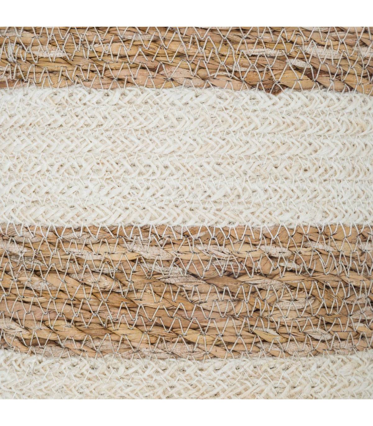 Set de 4 Paniers de rangement en Jute et Seagrass blanc et naturel - Image 3
