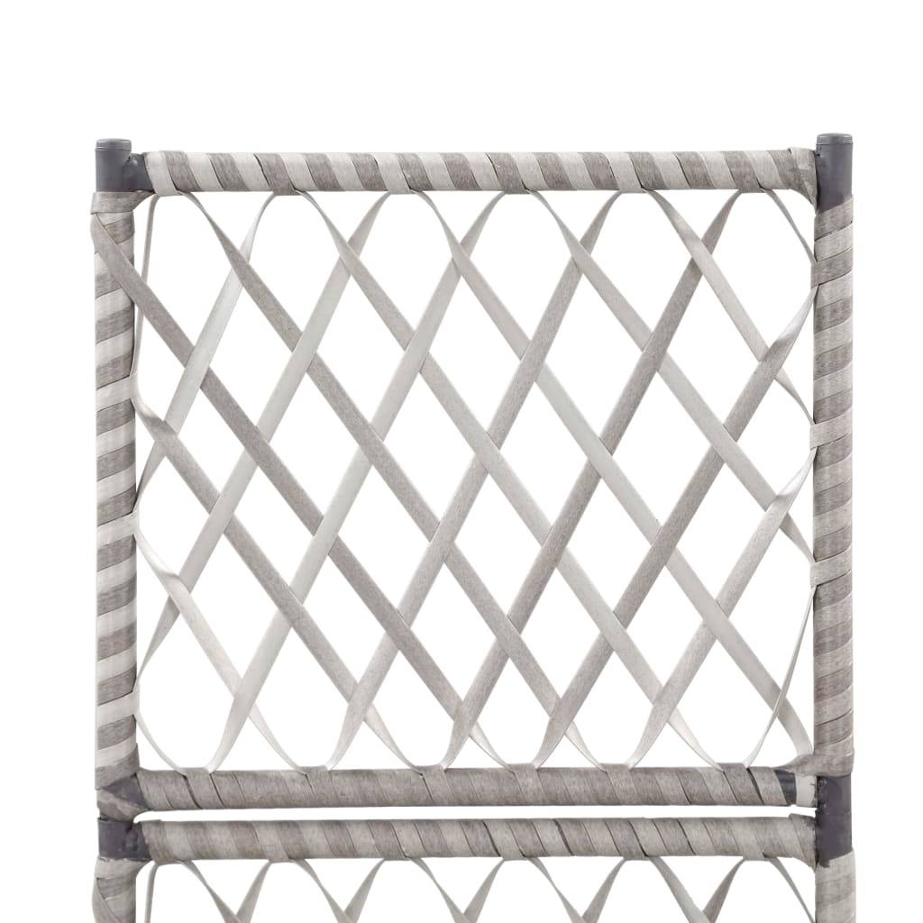Jardinière lit surélevé plantes fleurs jardin en treillis 1 pot 30 x 30 x 107 cm résine tressée gris - Image 5