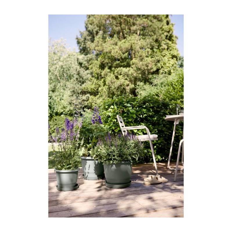 Elho - Pot De Fleurs - Elho - Amiga Rond 25 - Vert - L 25 X B 24.5 X H 18 Cm - Extérieur - 100% Recyclé - Image 4