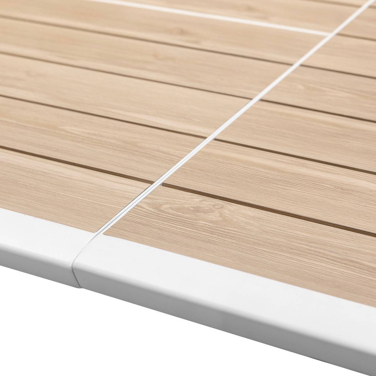 Hesperide - Table de jardin extensible "Pavane" lin & blanc 12 places en aluminium traité époxy Hespéride - Image 4
