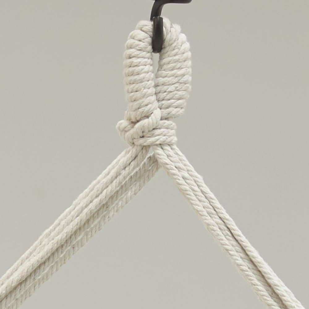 Aubry Gaspard - Fauteuil hamac écru à franges en coton - Image 4