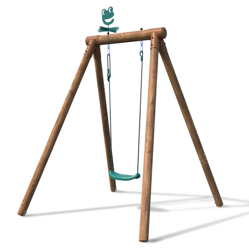 Soulet - Portique simple une place en bois rond HANNA - Image 1