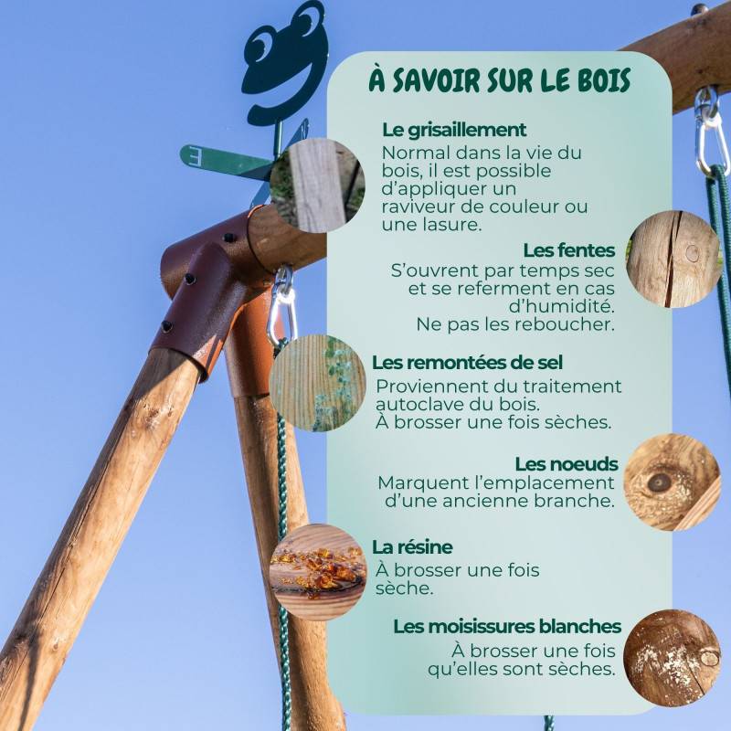 Soulet - Portique simple une place en bois rond HANNA - Image 8